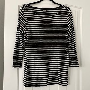 Black/white stripped long sleeve, size M